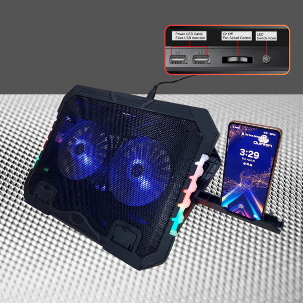 Cooler pad laptop Gaming Quinton S900 RGB 3 in 1 15.6inch